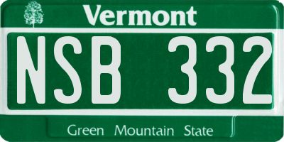 VT license plate NSB332