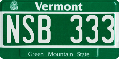 VT license plate NSB333