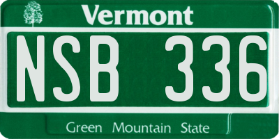 VT license plate NSB336