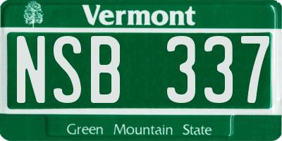 VT license plate NSB337