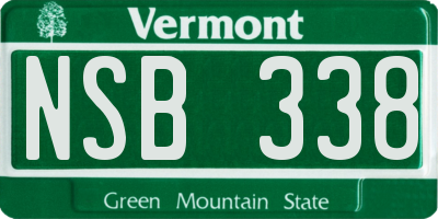 VT license plate NSB338