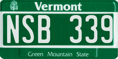 VT license plate NSB339