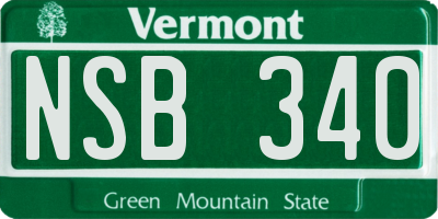 VT license plate NSB340