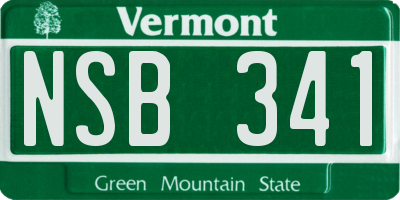 VT license plate NSB341