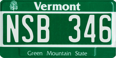 VT license plate NSB346