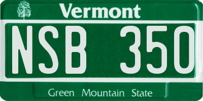 VT license plate NSB350