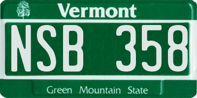 VT license plate NSB358
