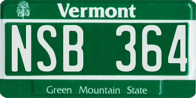 VT license plate NSB364