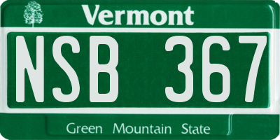 VT license plate NSB367