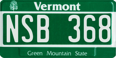 VT license plate NSB368