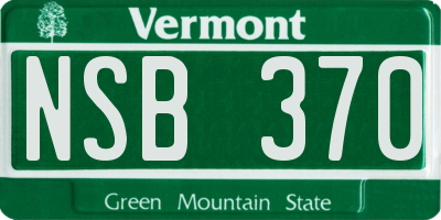 VT license plate NSB370