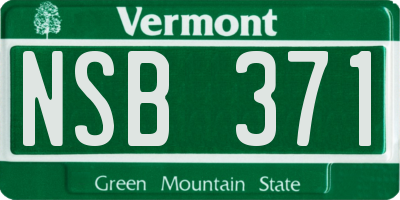 VT license plate NSB371