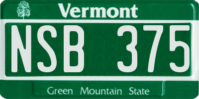 VT license plate NSB375