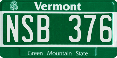 VT license plate NSB376
