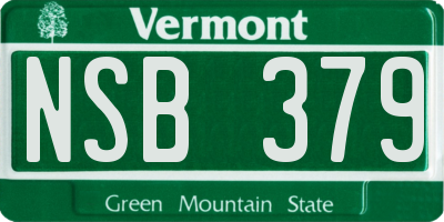 VT license plate NSB379