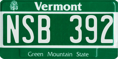 VT license plate NSB392