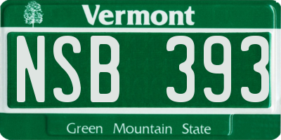 VT license plate NSB393