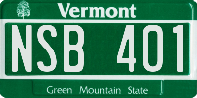VT license plate NSB401