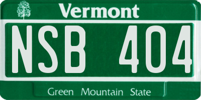 VT license plate NSB404