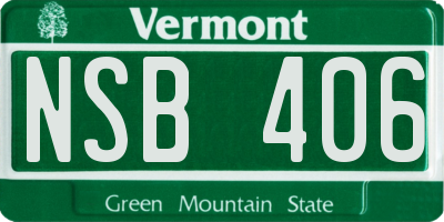 VT license plate NSB406
