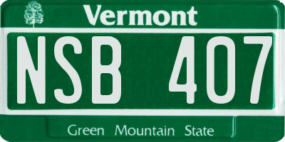 VT license plate NSB407