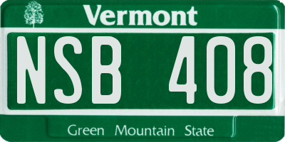 VT license plate NSB408