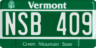 VT license plate NSB409