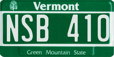 VT license plate NSB410