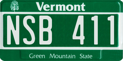 VT license plate NSB411