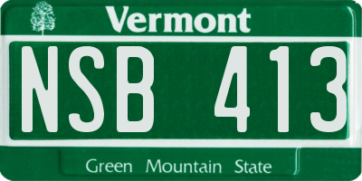 VT license plate NSB413