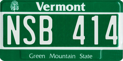 VT license plate NSB414
