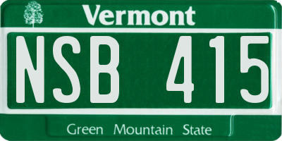 VT license plate NSB415