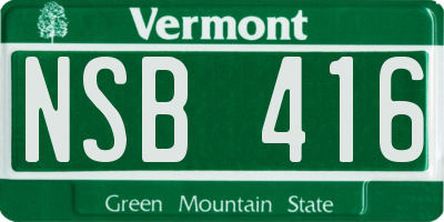 VT license plate NSB416