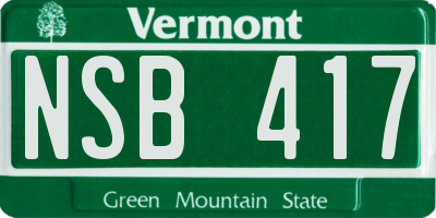 VT license plate NSB417