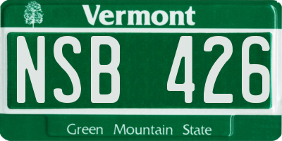 VT license plate NSB426