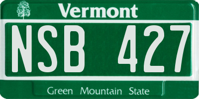 VT license plate NSB427