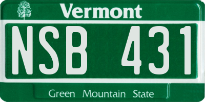 VT license plate NSB431