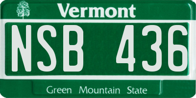 VT license plate NSB436