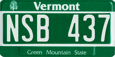 VT license plate NSB437