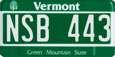 VT license plate NSB443