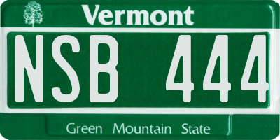 VT license plate NSB444