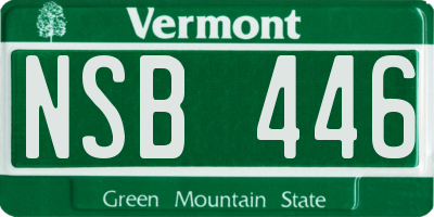 VT license plate NSB446