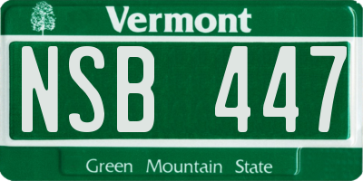 VT license plate NSB447