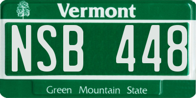 VT license plate NSB448