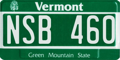 VT license plate NSB460