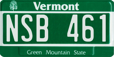 VT license plate NSB461