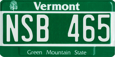 VT license plate NSB465