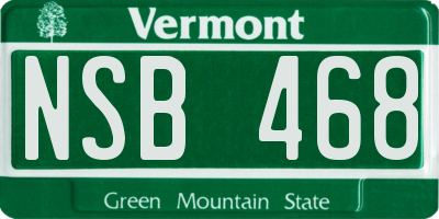 VT license plate NSB468