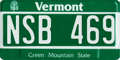 VT license plate NSB469