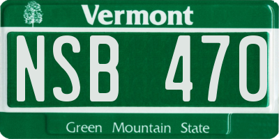 VT license plate NSB470